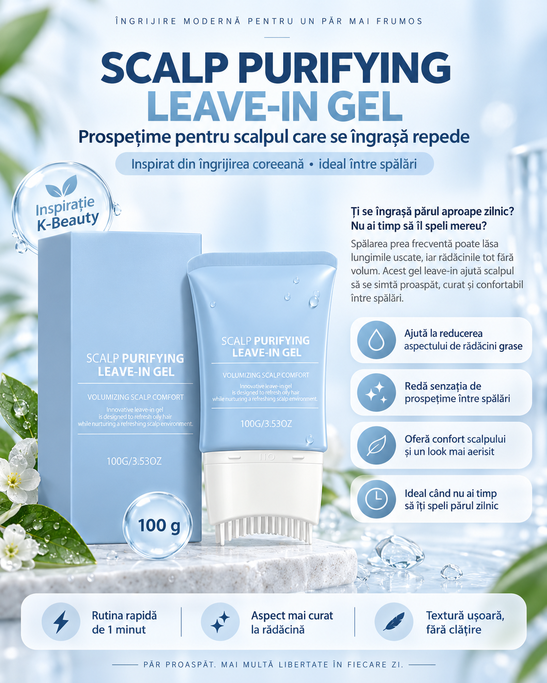 Șampon Uscat Coreean - Leave-In Gel