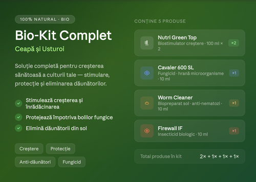 Bio-Kit COMPLET - Biostimulator Ceapă și Usturoi | 10 L